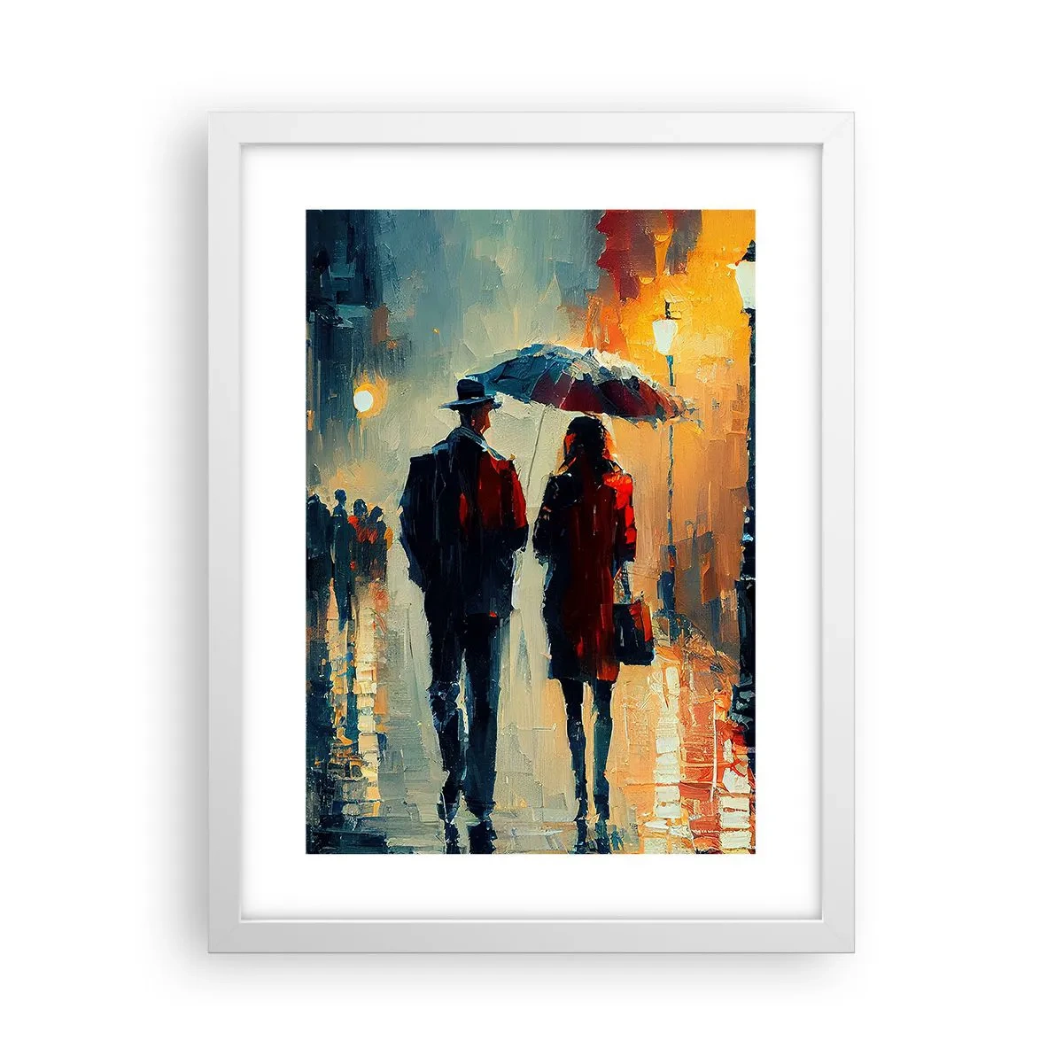 Póster en marco blanco - Historia de amor urbana - 30x40 cm