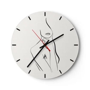 Reloj de pared - Reloj de vidrio - Ondas en tonos beige y marrón creando una estructura geométrica. - 30x30cm - Una ola de melancolía - Decoración de pared moderna para salón, cocina y dormitorio ARTTOR