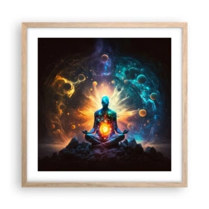 Póster en marco roble claro - Tranquilidad cósmica - 50x50 cm