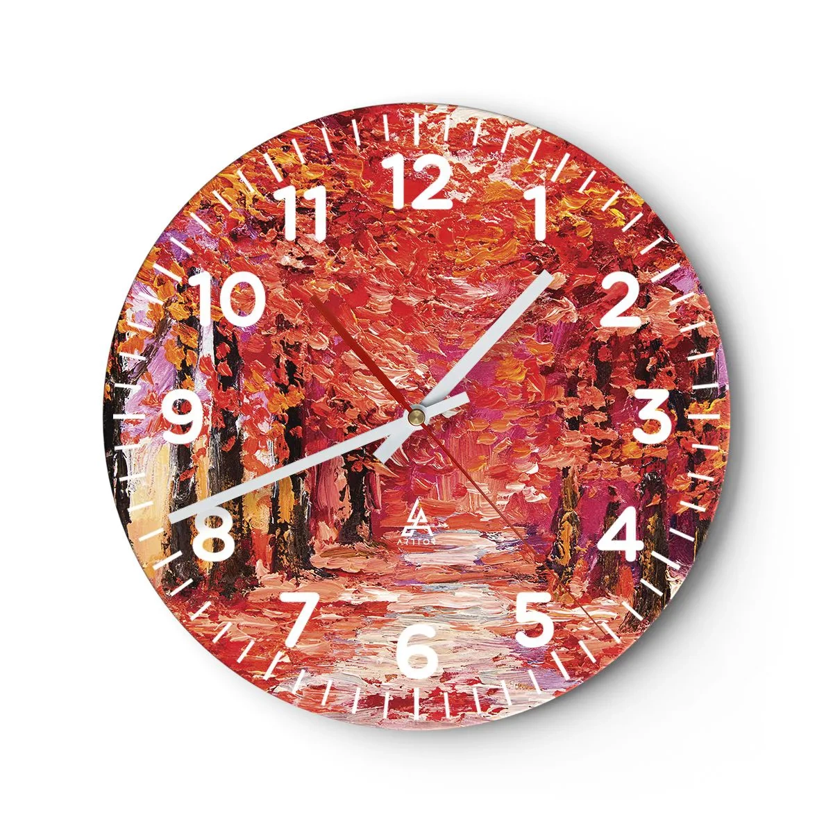 Reloj de pared - Reloj de vidrio - Una impresión otoñal - 30x30 cm