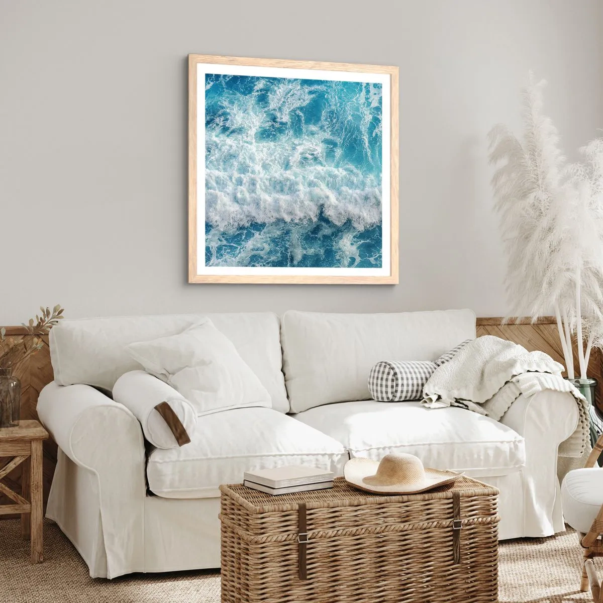 Póster en marco roble claro - Alegre y con mucho brío - 50x50 cm