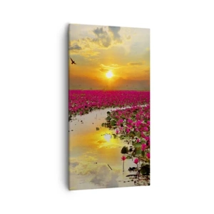 Cuadro sobre lienzo - Impresión de Imagen - La vida secreta del lago - 55x100 cm