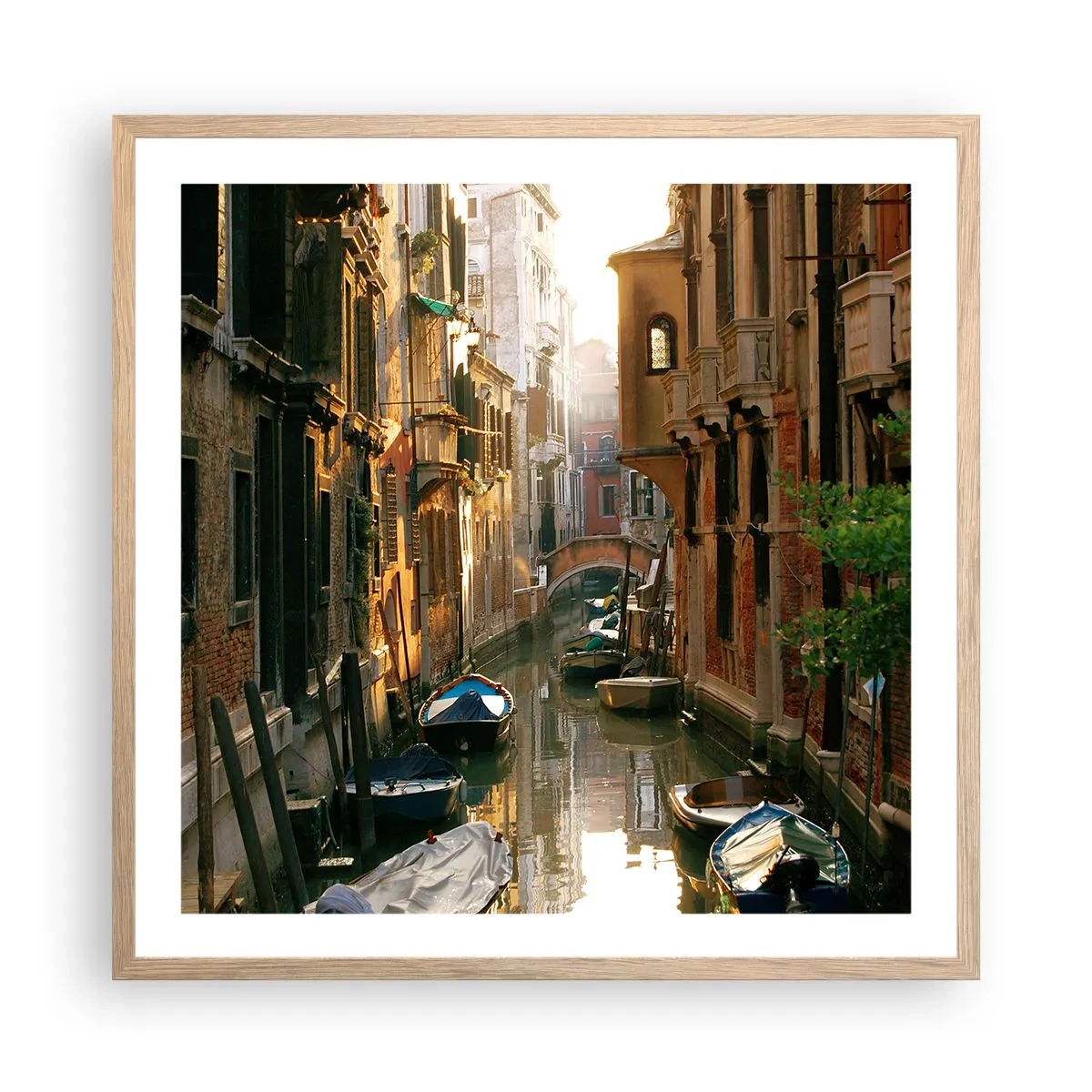 Póster en marco roble claro - En un callejón veneciano - 60x60 cm