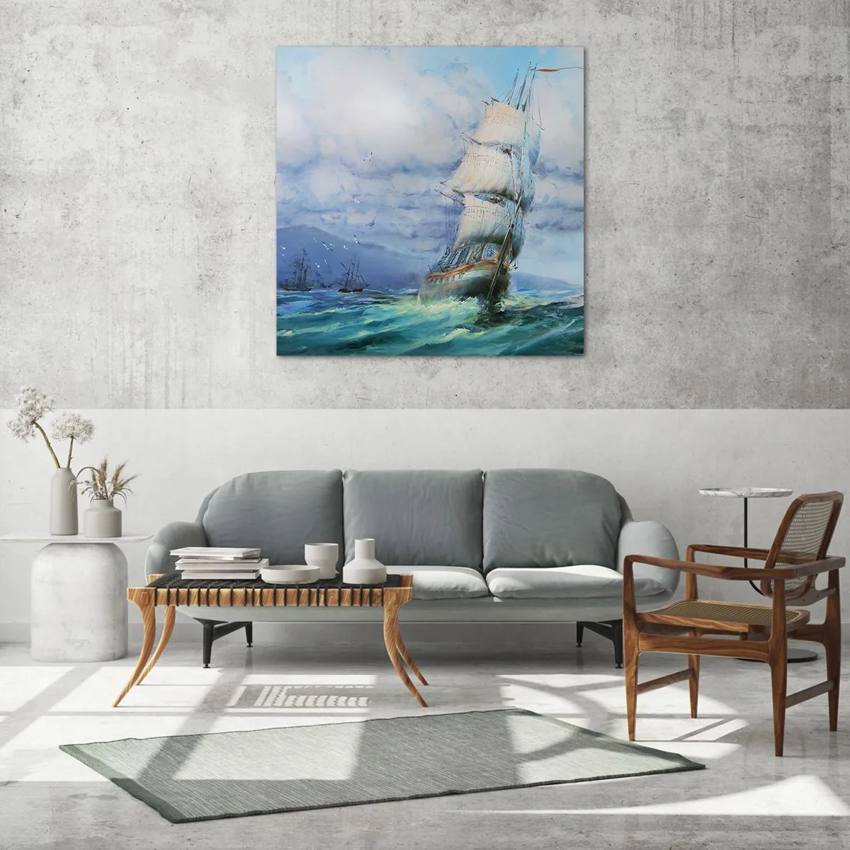 Cuadro sobre vidrio - Impresiones sobre Vidrio - Viento en popa - 70x70 cm