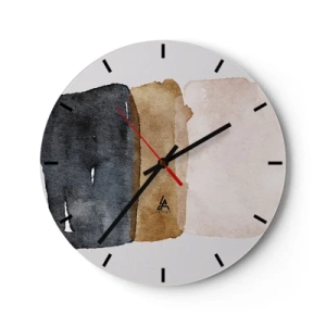 Reloj de pared - Reloj de vidrio - Una composición de colores tierra - 40x40 cm
