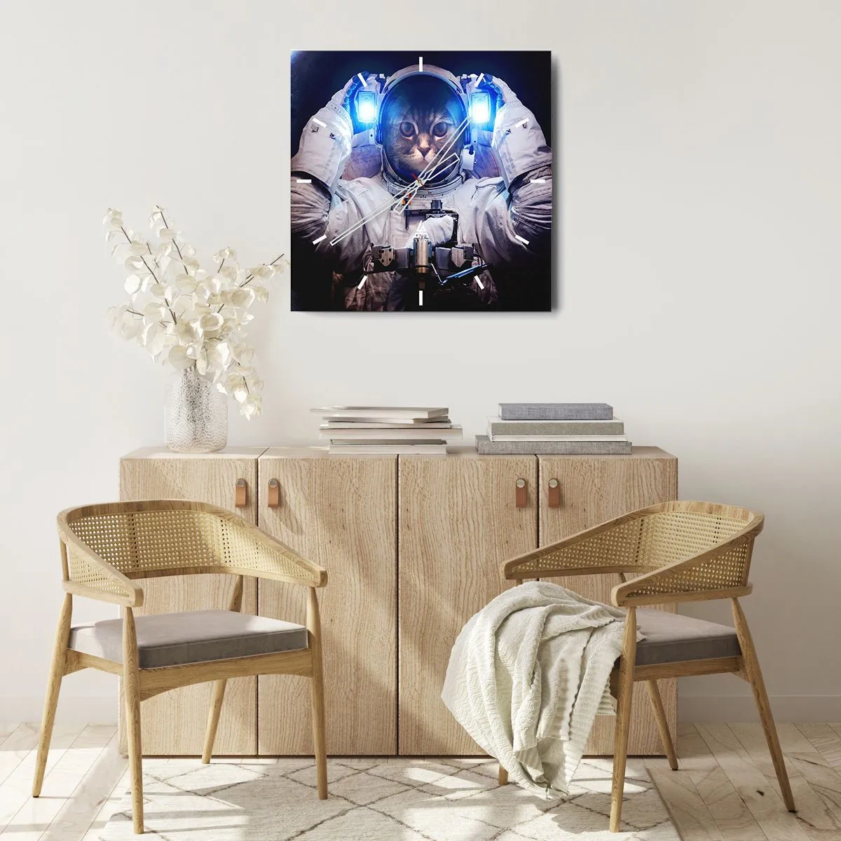 Reloj de pared - Reloj de vidrio - Houston, tienes un problema. - 30x30 cm