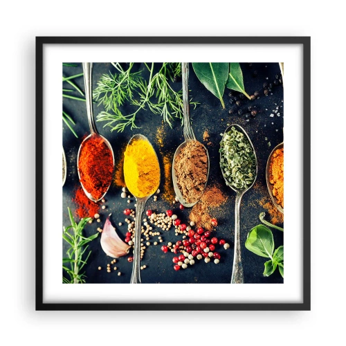 Póster en marco negro - Magia culinaria - 50x50 cm