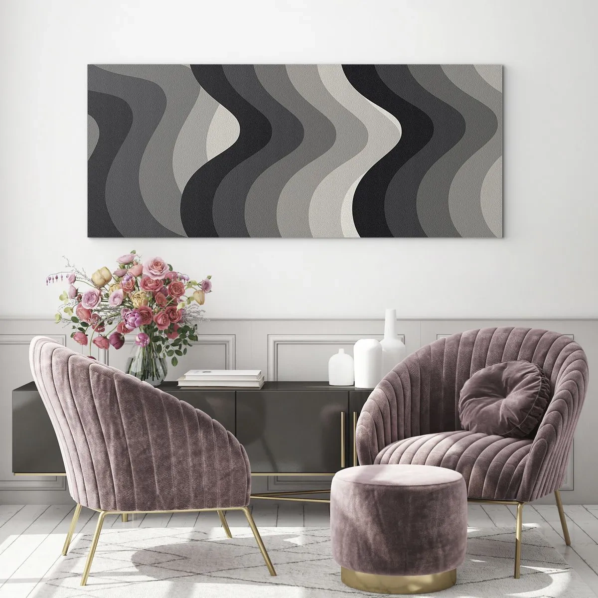 Cuadro sobre vidrio - Impresiones sobre Vidrio - Ola tras ola - 100x40 cm