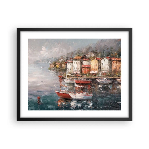 Póster en marco negro - Un refugio romántico - 50x40 cm