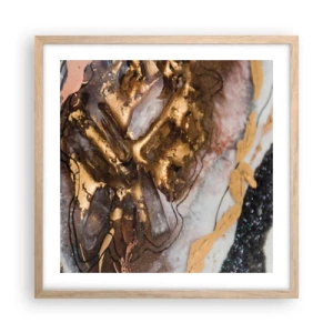 Póster en marco roble claro - Elemento de la tierra - 50x50 cm