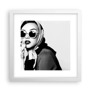 Póster en marco blanco - Saludos desde los años 60 - 30x30 cm