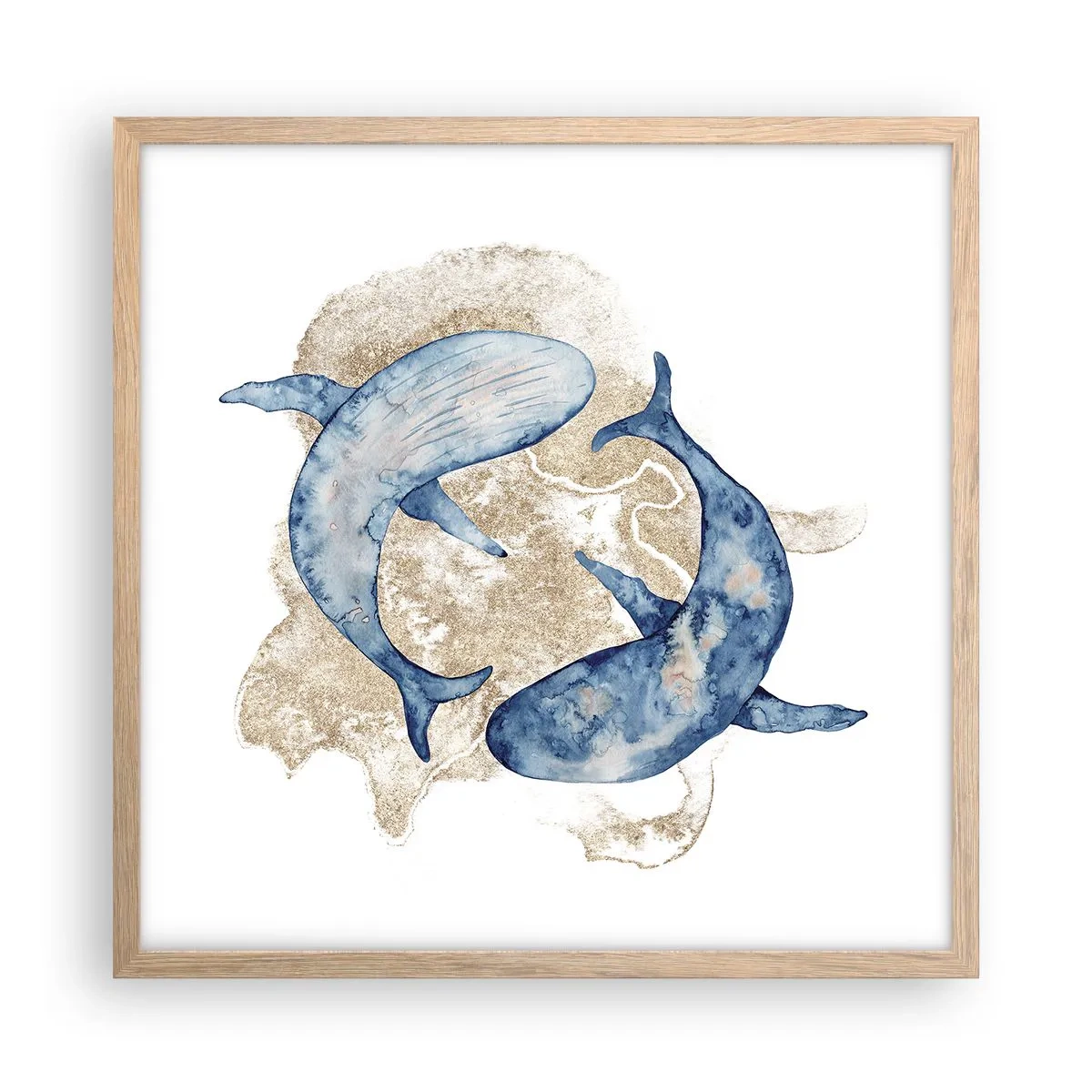 Póster en marco roble claro - ¿Amistad o amor? - 50x50 cm