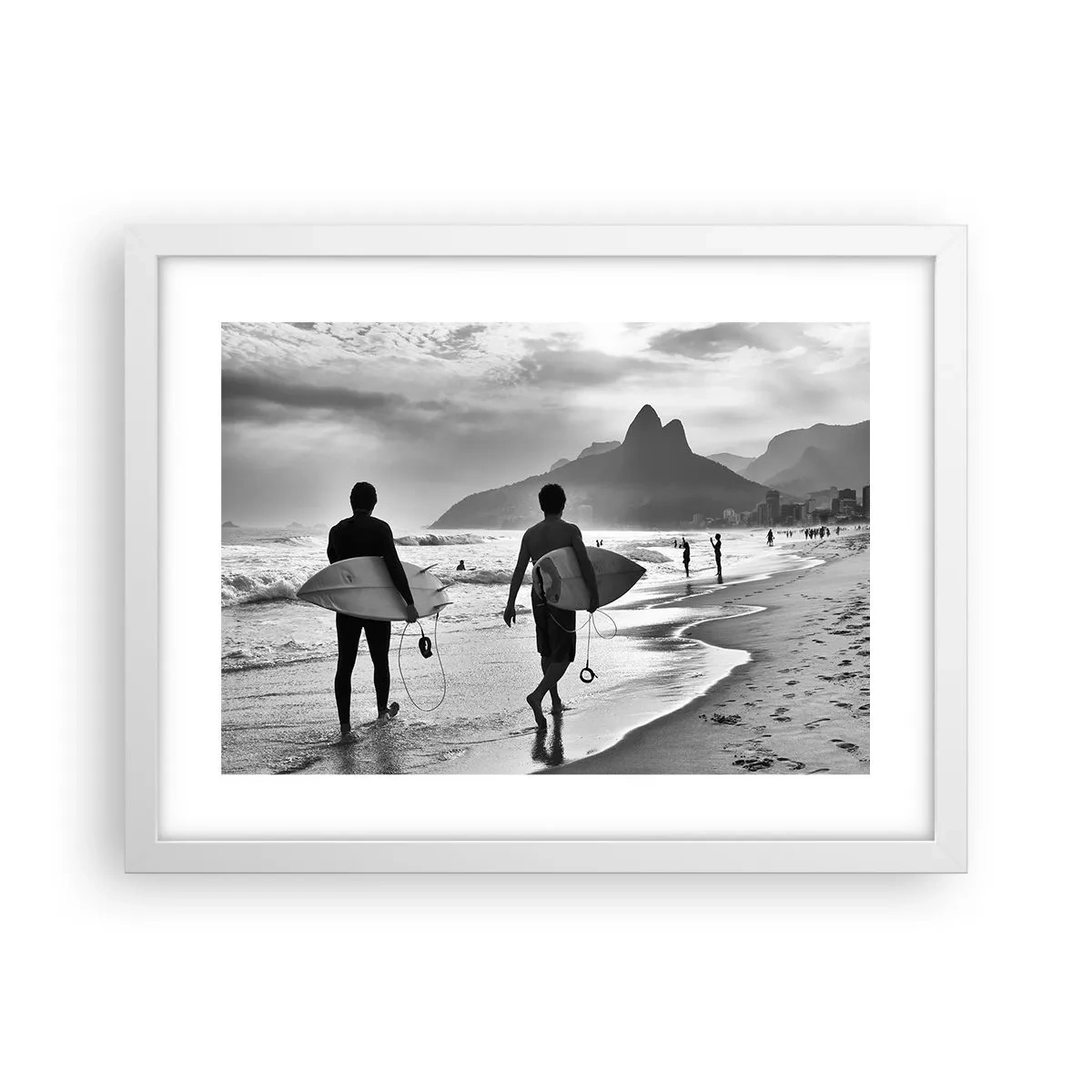 Póster en marco blanco - Samba para una ola - 40x30 cm