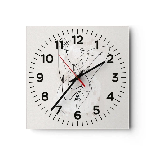 Reloj de pared - Reloj de vidrio - El arte de la seducción - 30x30 cm