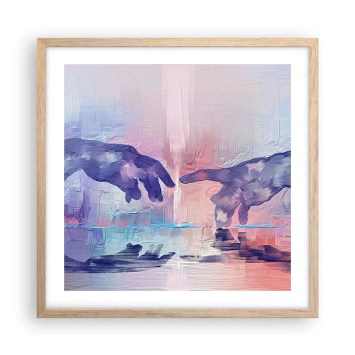 Póster en marco roble claro - Chispa divina de vida - 50x50 cm