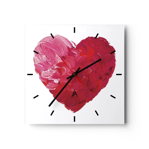Reloj de pared - Reloj de vidrio - All you need is love - 40x40 cm