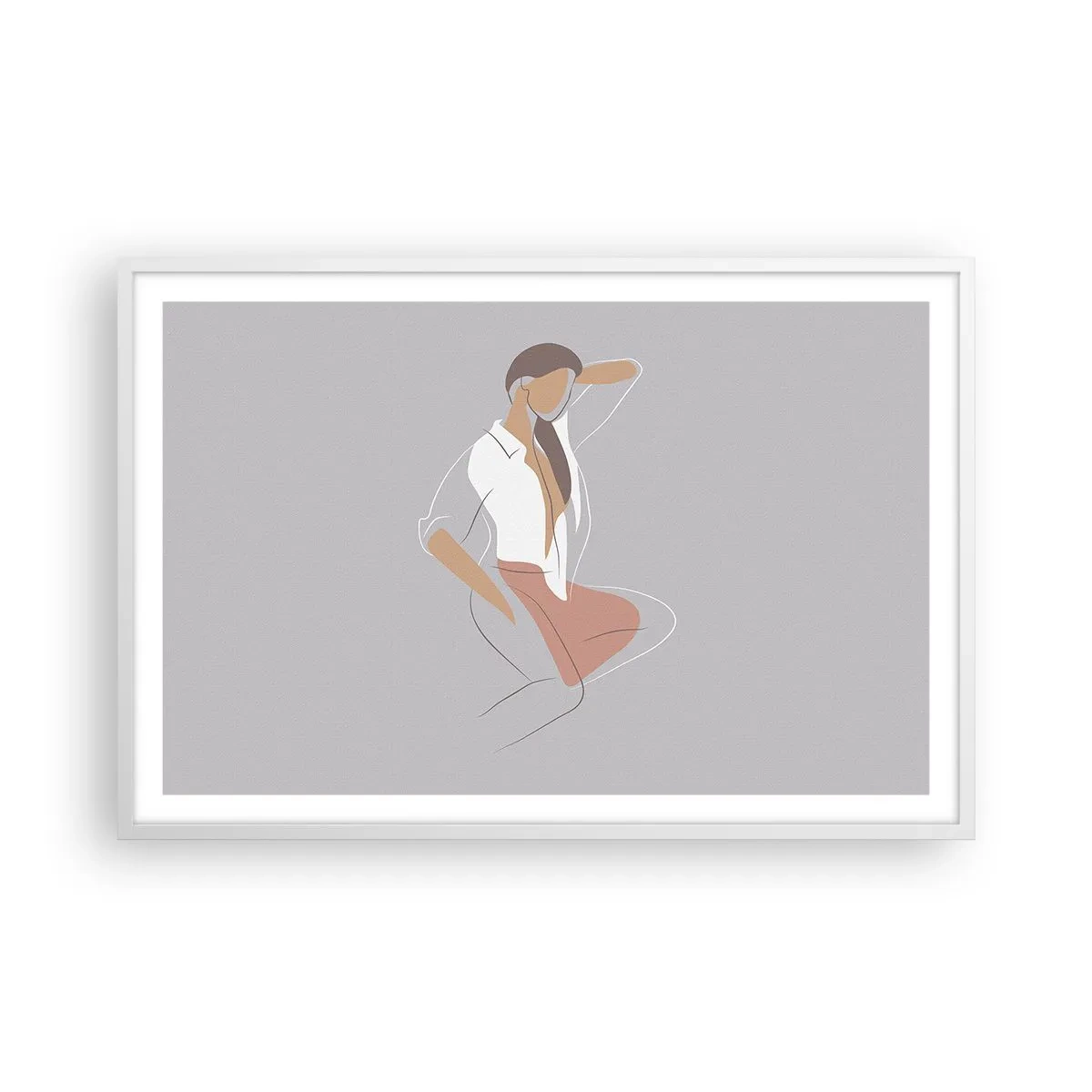 Póster en marco blanco - Un esbozo de encanto - 91x61 cm