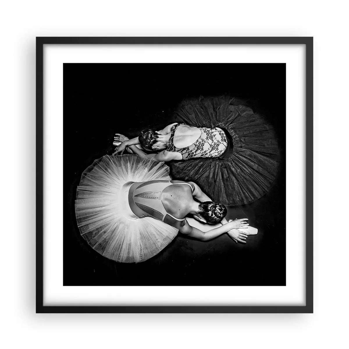 Póster en marco negro - Yin y yang: el equilibrio perfecto - 50x50 cm
