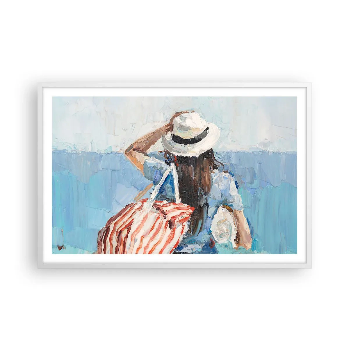 Póster en marco blanco - Bienvenida a tus vacaciones - 91x61 cm