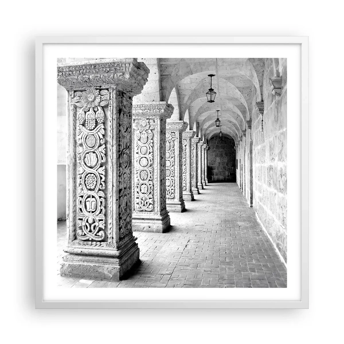 Póster en marco blanco - ¿Y adónde nos llevará...? - 60x60 cm