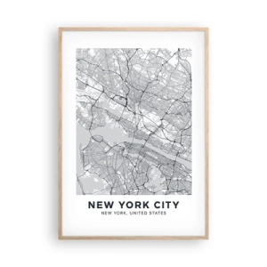 Póster en marco roble claro - Anatomía de una metrópolis - 70x100 cm