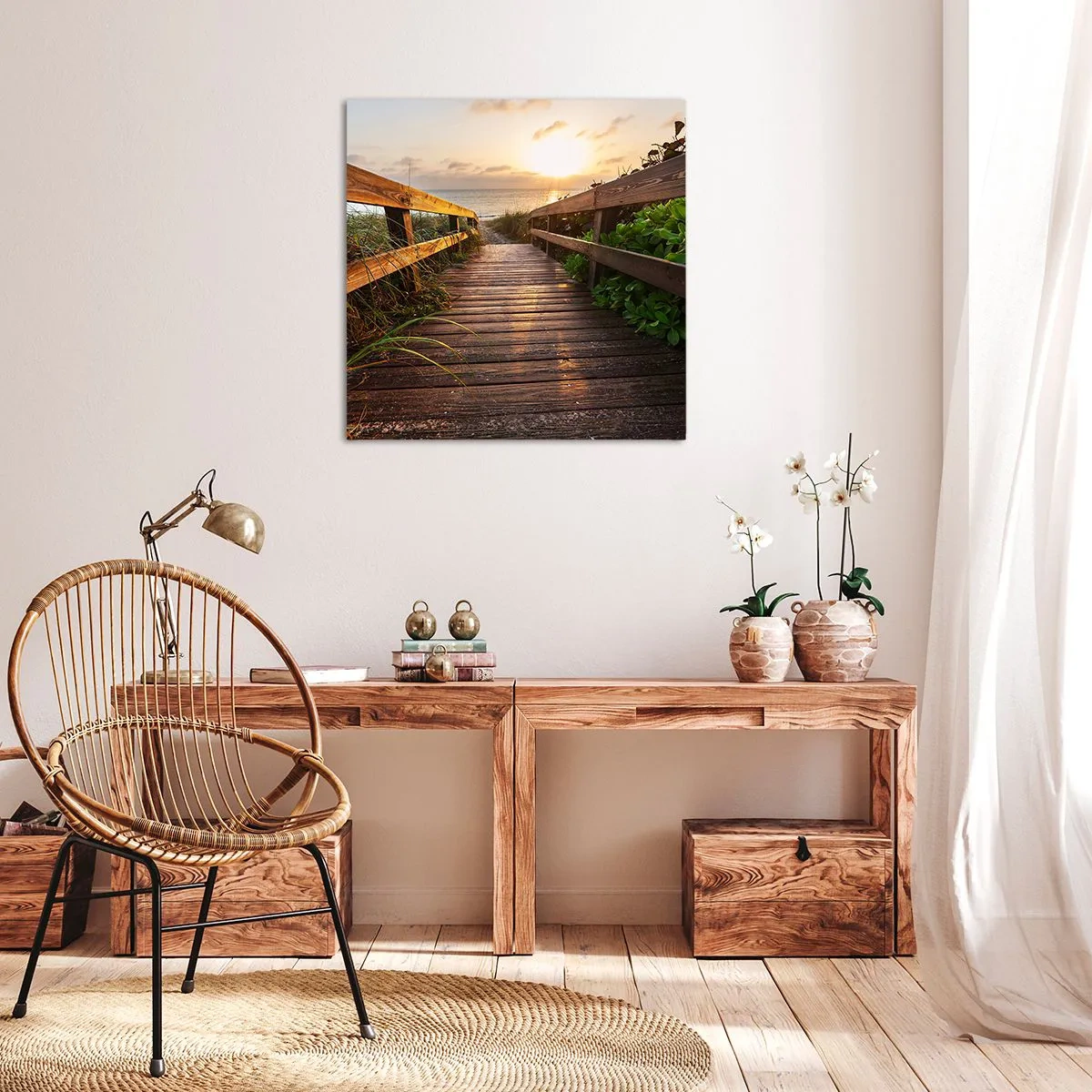 Cuadro sobre lienzo - Impresión de Imagen - Y directamente a la orilla - 40x40 cm