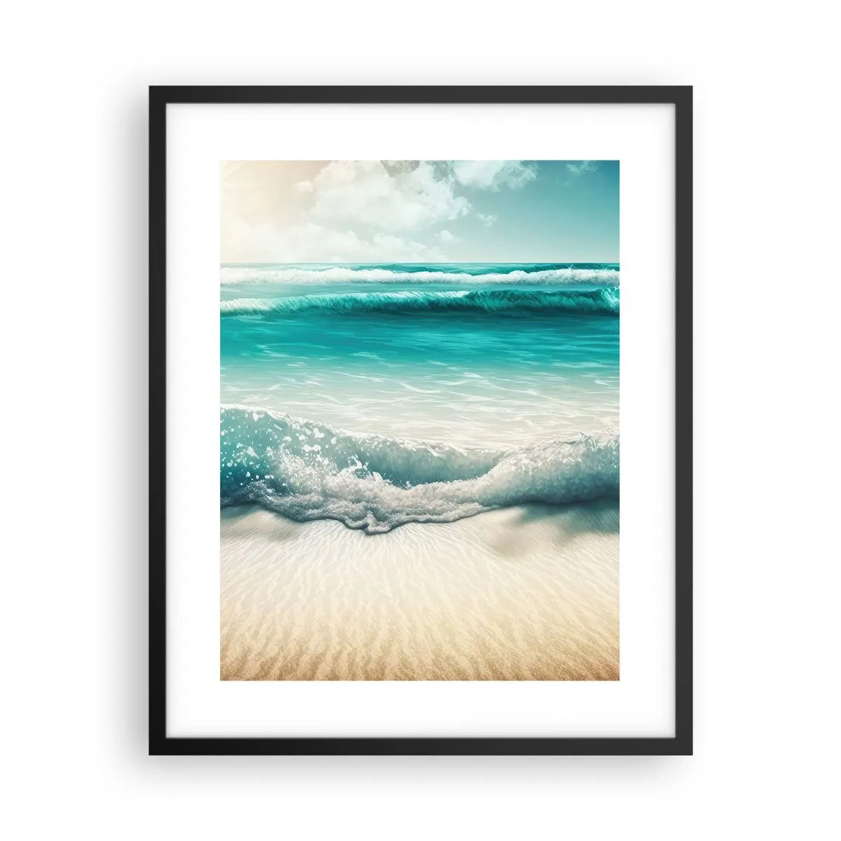 Póster en marco negro - Calma oceánica - 40x50 cm