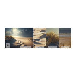 Muestra de fotomural Premium Sand - Paisaje tranquilizador - Dunas, Playa, Océano - 100x30 cm