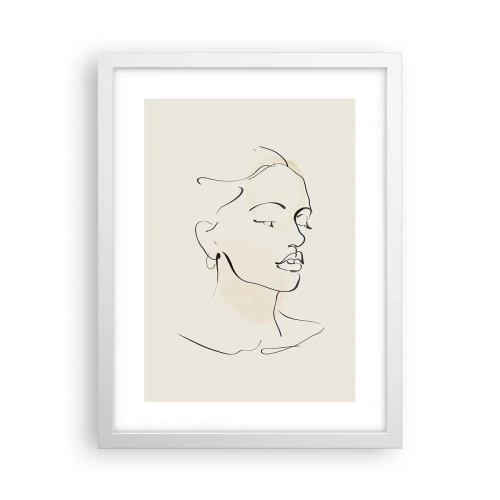 Póster en marco blanco - Líneas que muestran seguridad - 30x40 cm