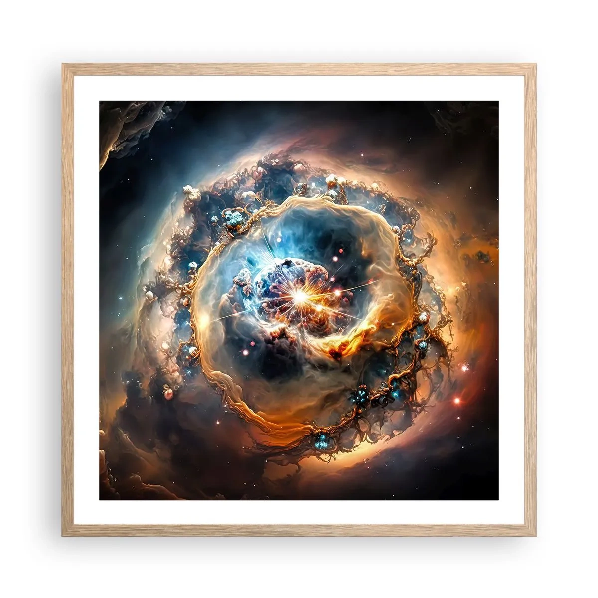 Póster en marco roble claro - El inicio de todo - 60x60 cm