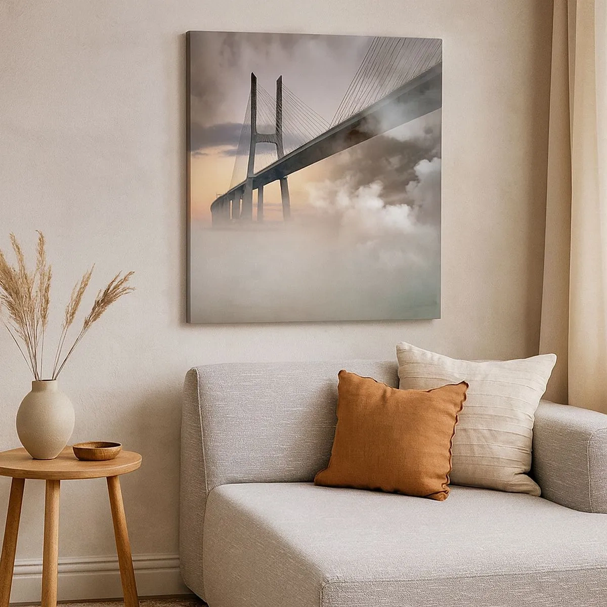 Cuadro sobre lienzo - Impresión de Imagen - Junto al río que no existe - 30x30 cm