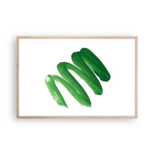 Póster en marco roble claro - Una broma verde - 91x61 cm