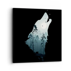 Cuadro sobre lienzo - Impresión de Imagen - Voz de la noche del bosque - 40x40 cm
