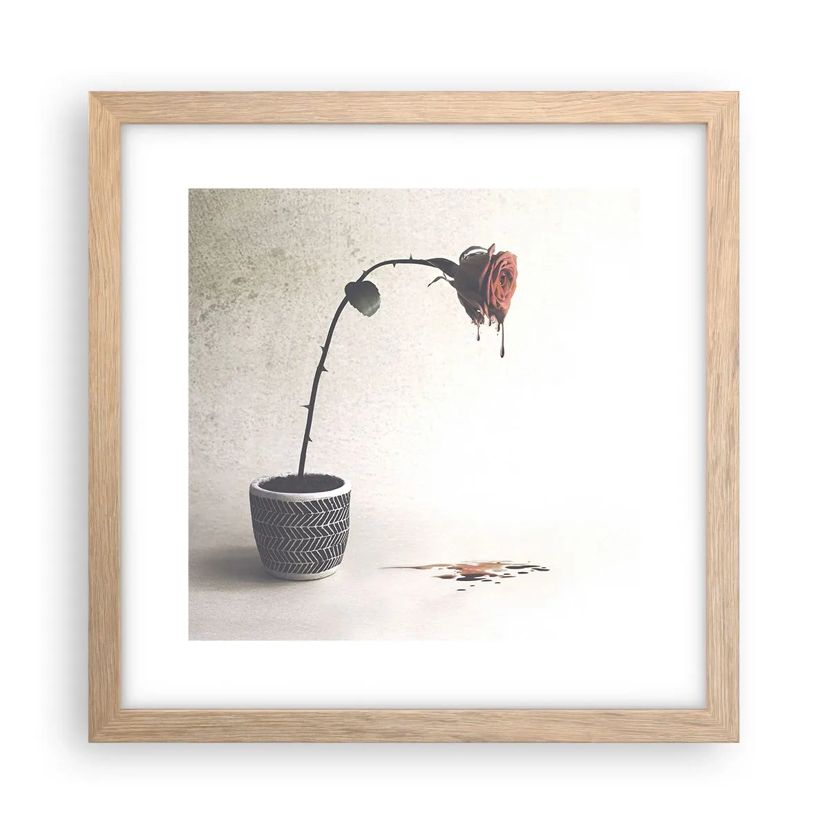 Póster en marco roble claro - Rosa dolorosa - 30x30 cm
