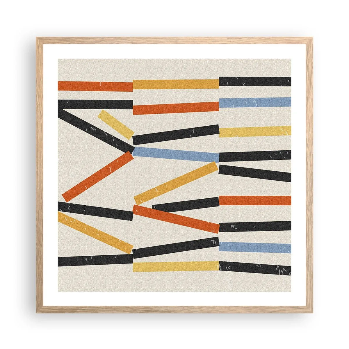 Póster en marco roble claro - Composición horizontal - 60x60 cm