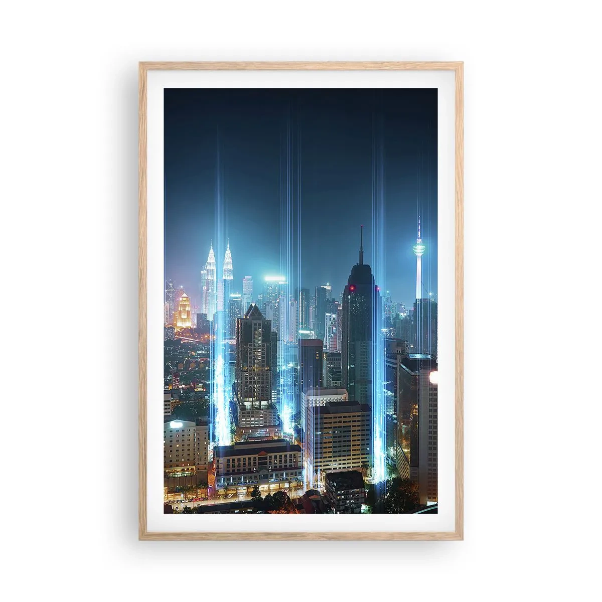 Póster en marco roble claro - De Berlín al cielo - 61x91 cm