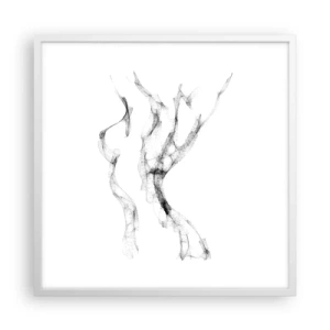 Póster en marco blanco - Hermosa y fuerte - 60x60 cm