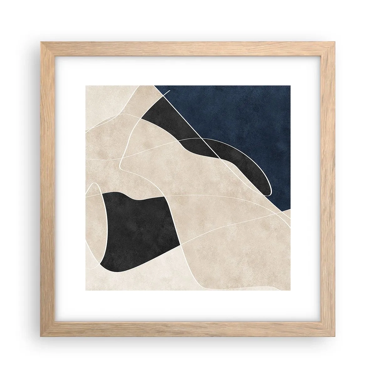 Póster en marco roble claro - Composición abstracta - contraste de colores - 30x30 cm