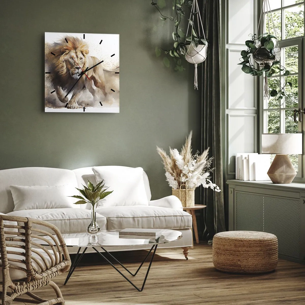 Reloj de pared - Reloj de vidrio - El rey ha partido - 40x40 cm