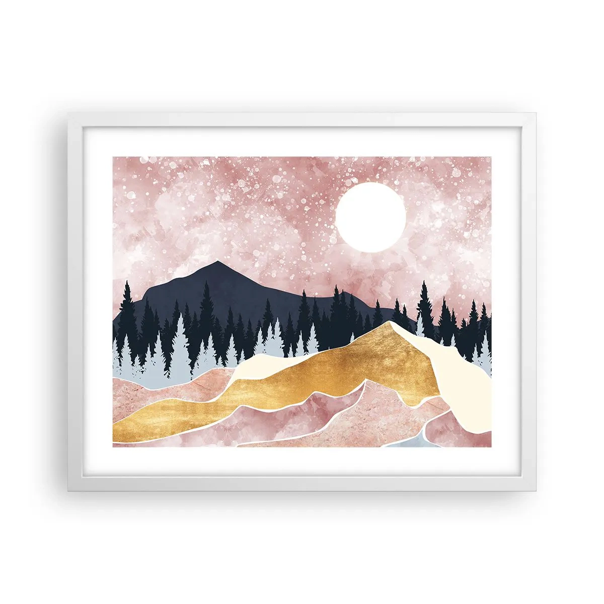 Póster en marco blanco - Vigilancia nocturna - 50x40 cm