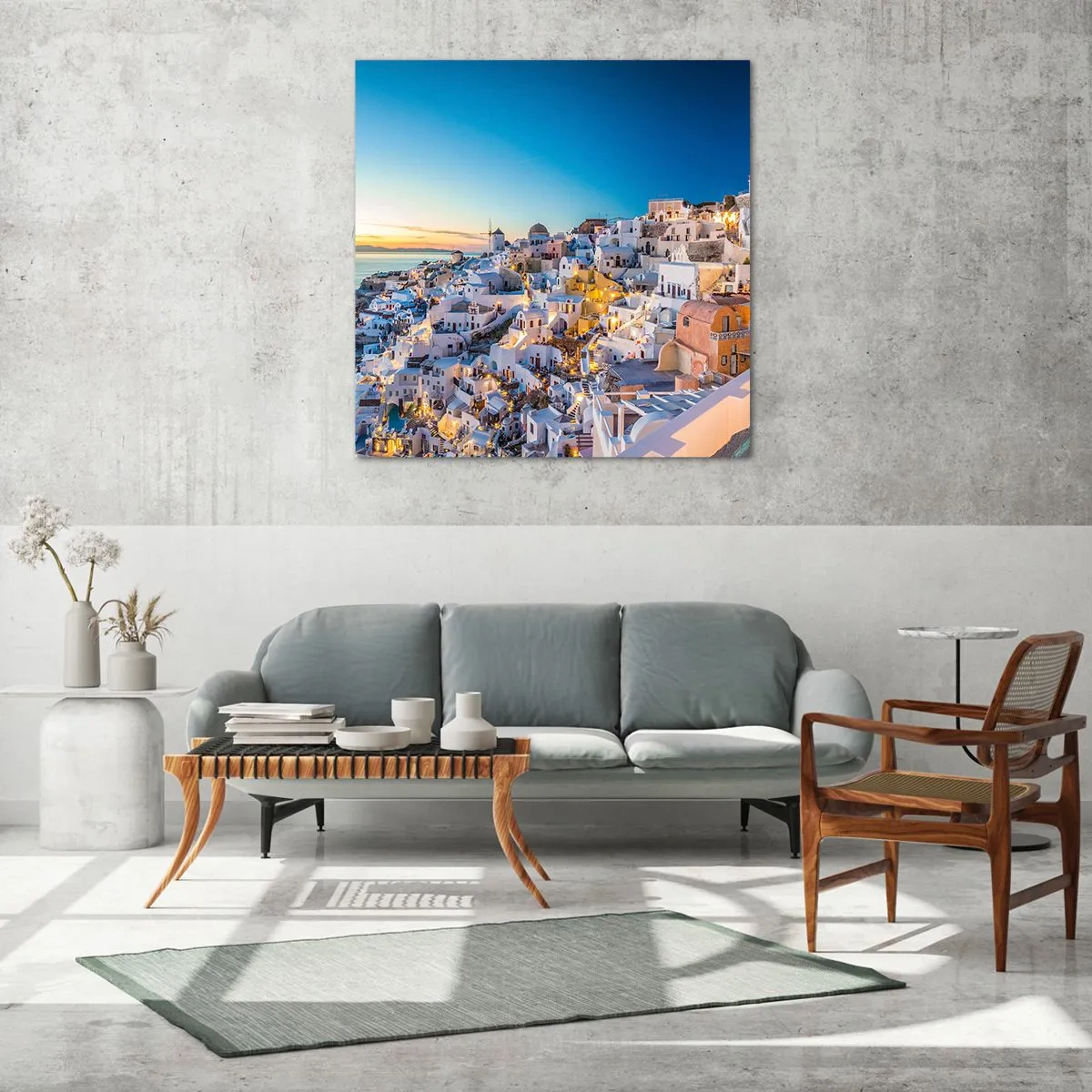 Cuadro sobre vidrio - Impresiones sobre Vidrio - La esencia de lo griego - 40x40 cm