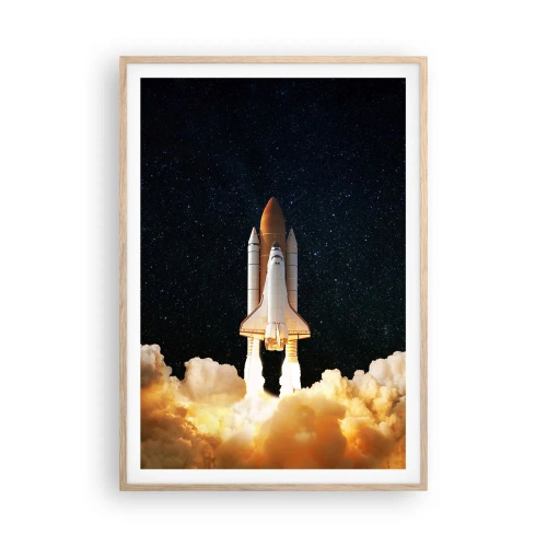 Póster en marco roble claro - ¡Ad astra! - 70x100 cm