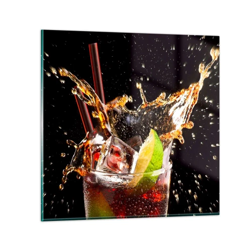 Cuadro sobre vidrio - Impresiones sobre Vidrio - Alegría y energía colorida - 30x30 cm