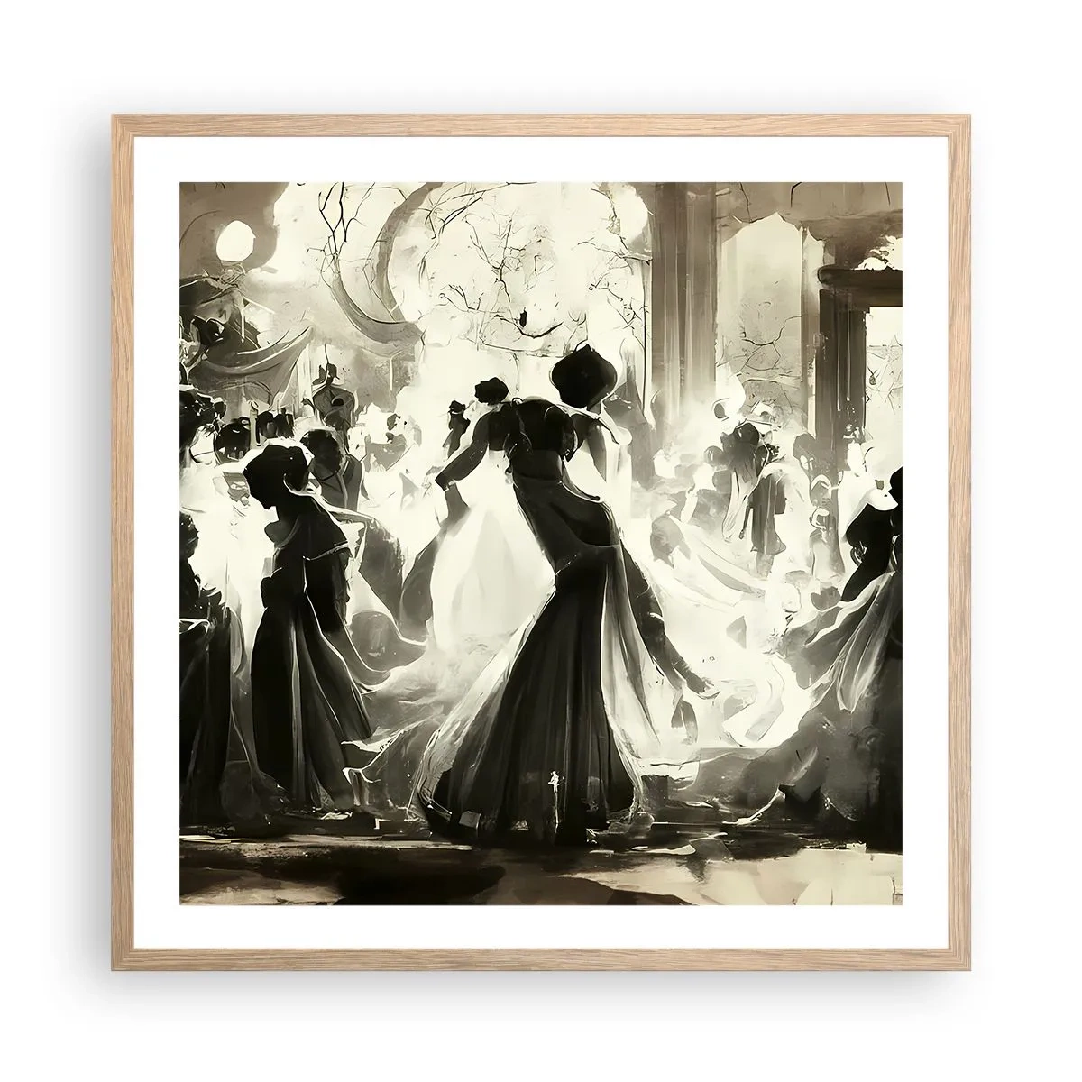 Póster en marco roble claro - Gran mascarada - 60x60 cm