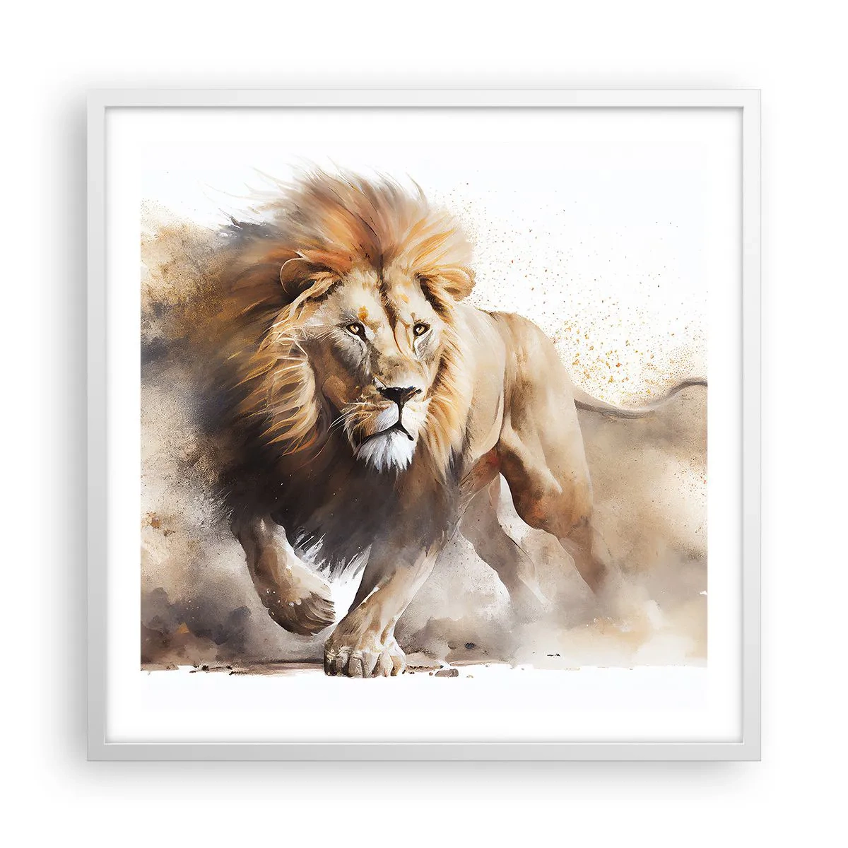 Póster en marco blanco - El rey ha partido - 60x60 cm