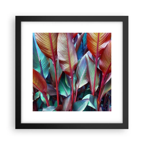 Póster en marco negro - Un matorral de colores - 30x30 cm