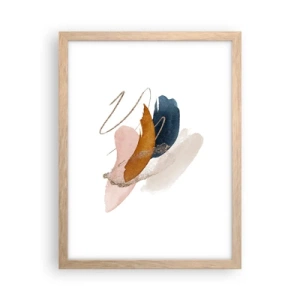 Póster en marco roble claro - Composición alada - 30x40 cm