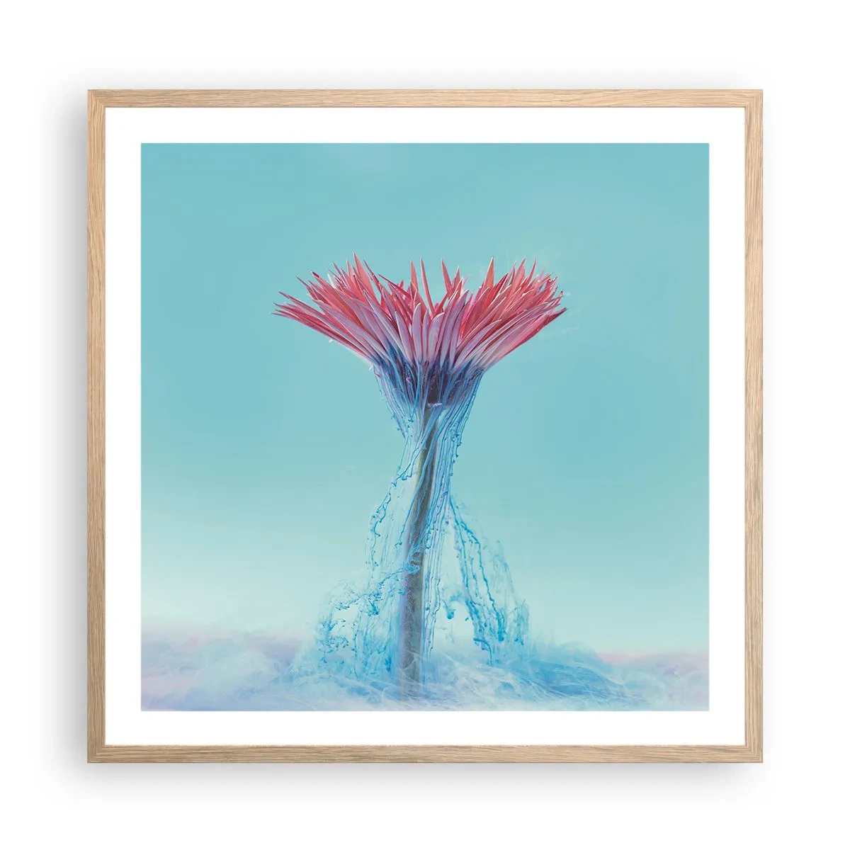 Póster en marco roble claro - En un abrazo vigorizante - 60x60 cm