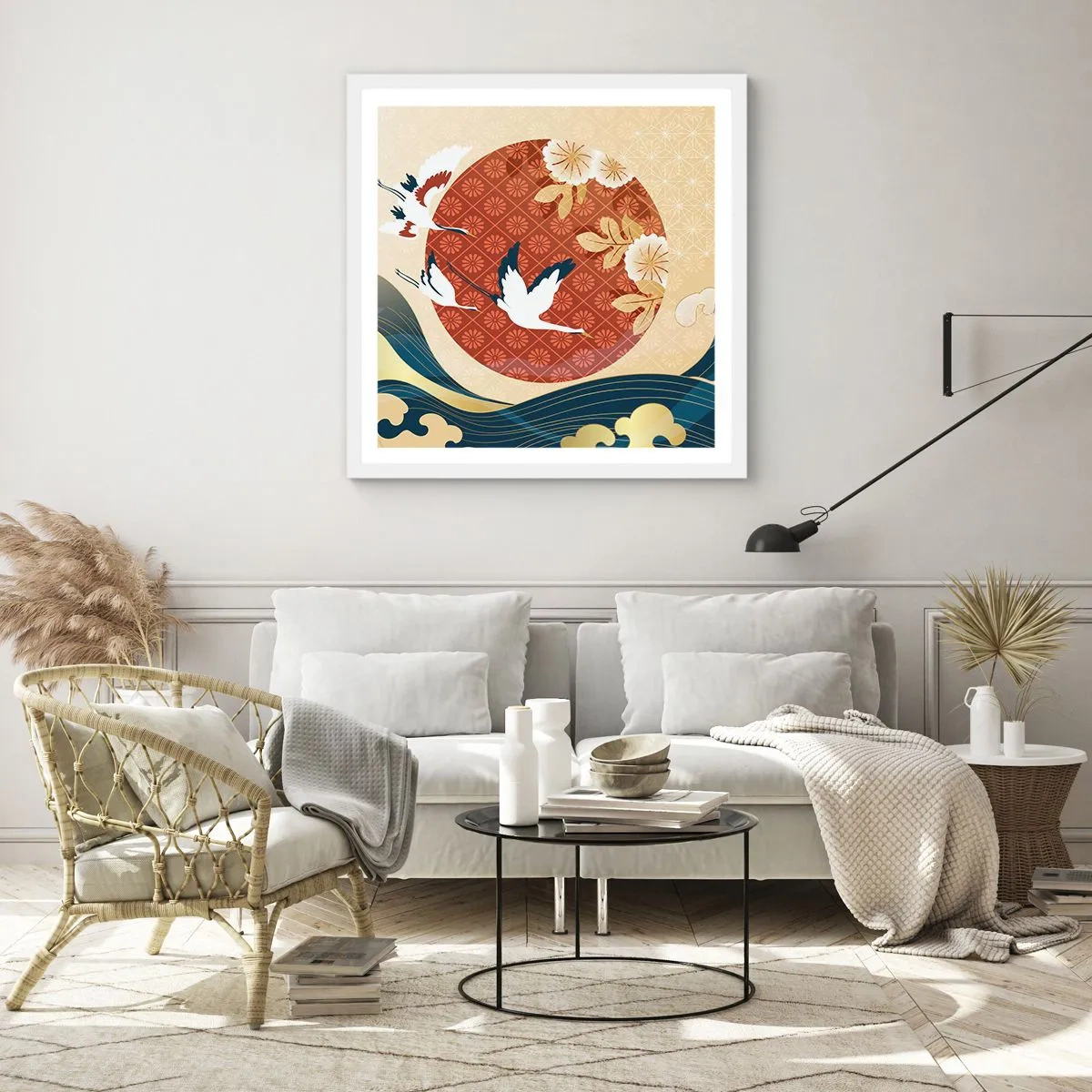 Póster en marco blanco - Un cuento de hadas japonés - 50x50 cm