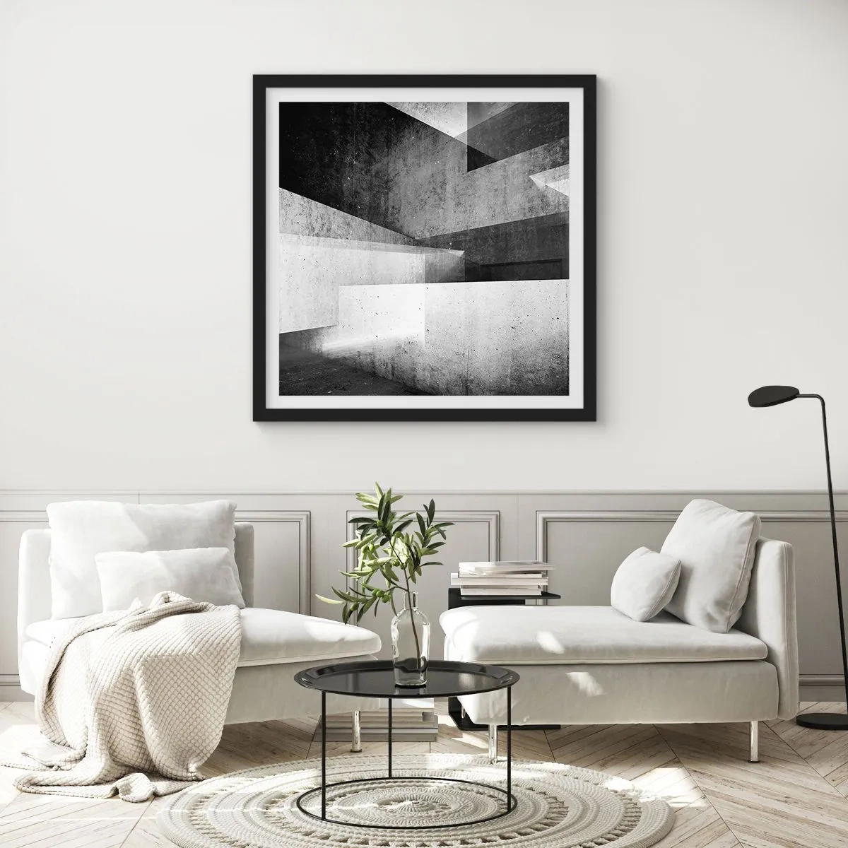 Póster en marco negro - La estructura del espacio - 50x50 cm